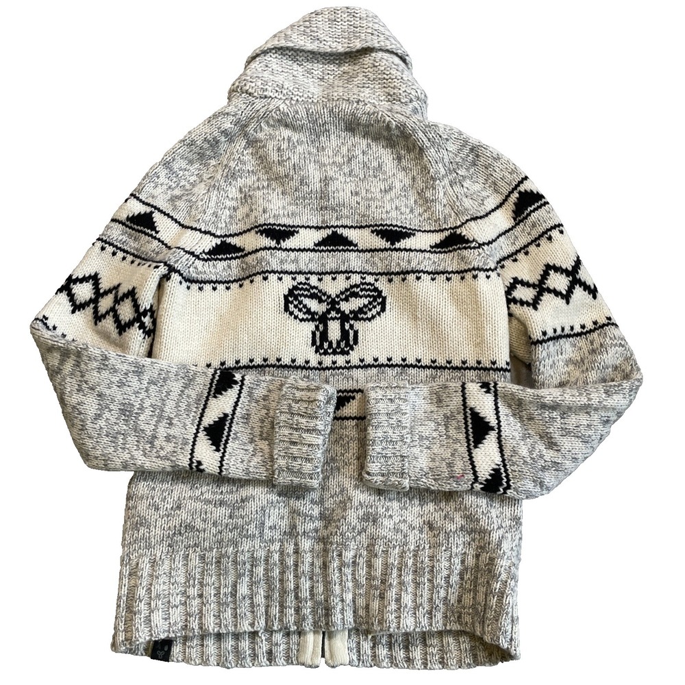 Women's TNA Aritzia Sea To Sky Lambs Wool Sweater Full Zip Cowichan Small - Picture 2 of 11
